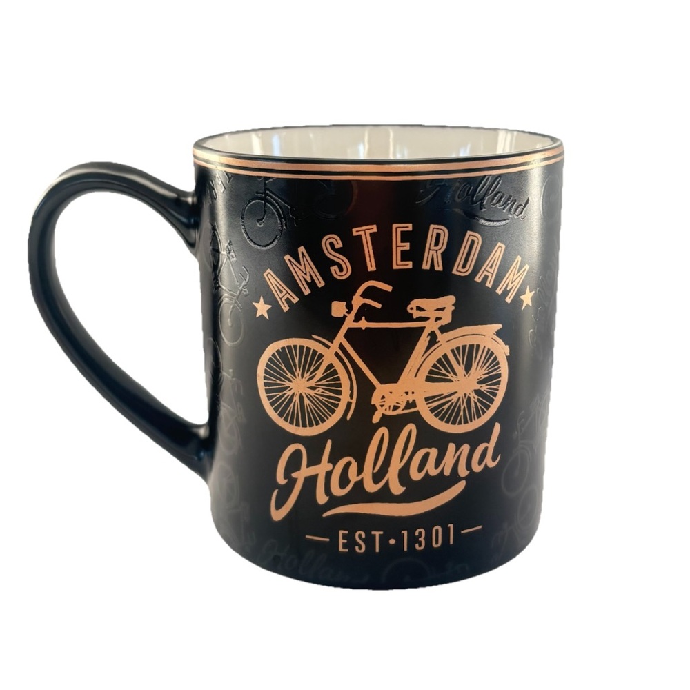 Amsterdam Black and Gold Mug